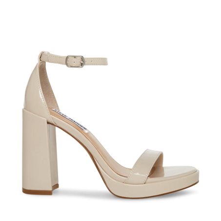 Beige Steve Madden Susan Patent Women's Heels Sandals | PH 3259UMB